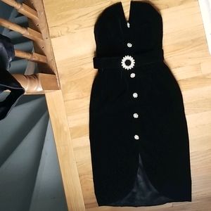 Vintage Black Victor Costa Velvet Dress